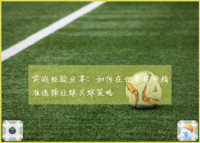 实战经验分享：如何在世界杯中精准选择让球买球策略